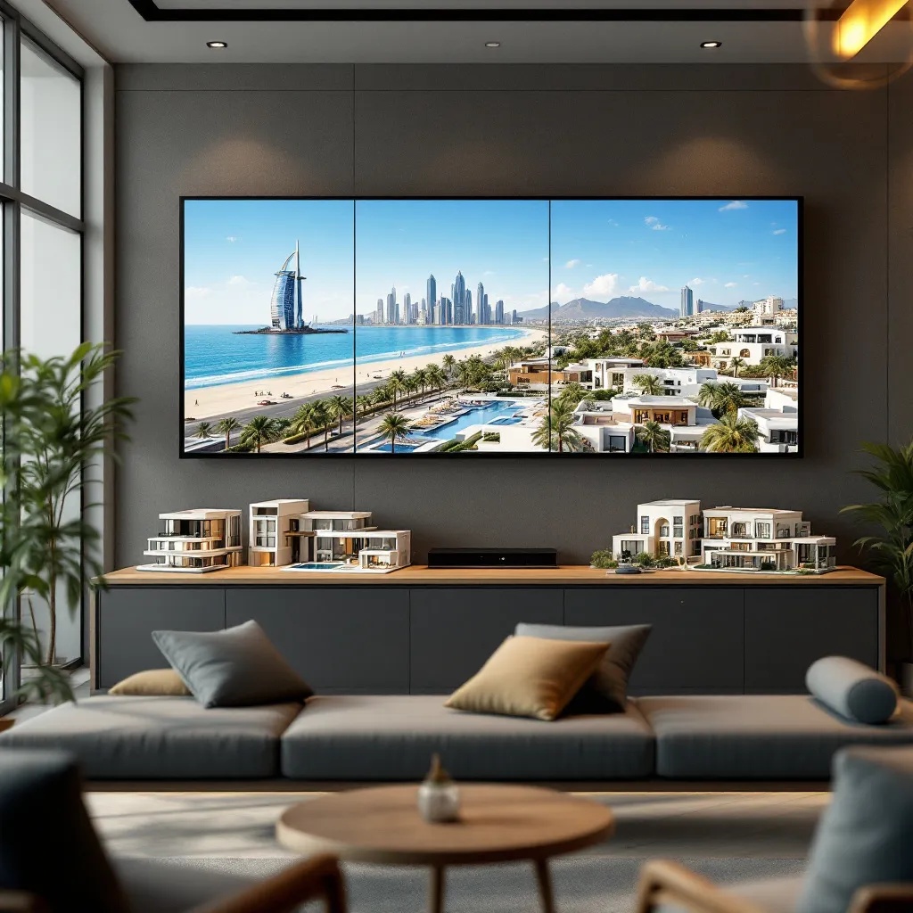 Vue panoramique de Dubaï montrant des gratte-ciel et des projets immobiliers prospères