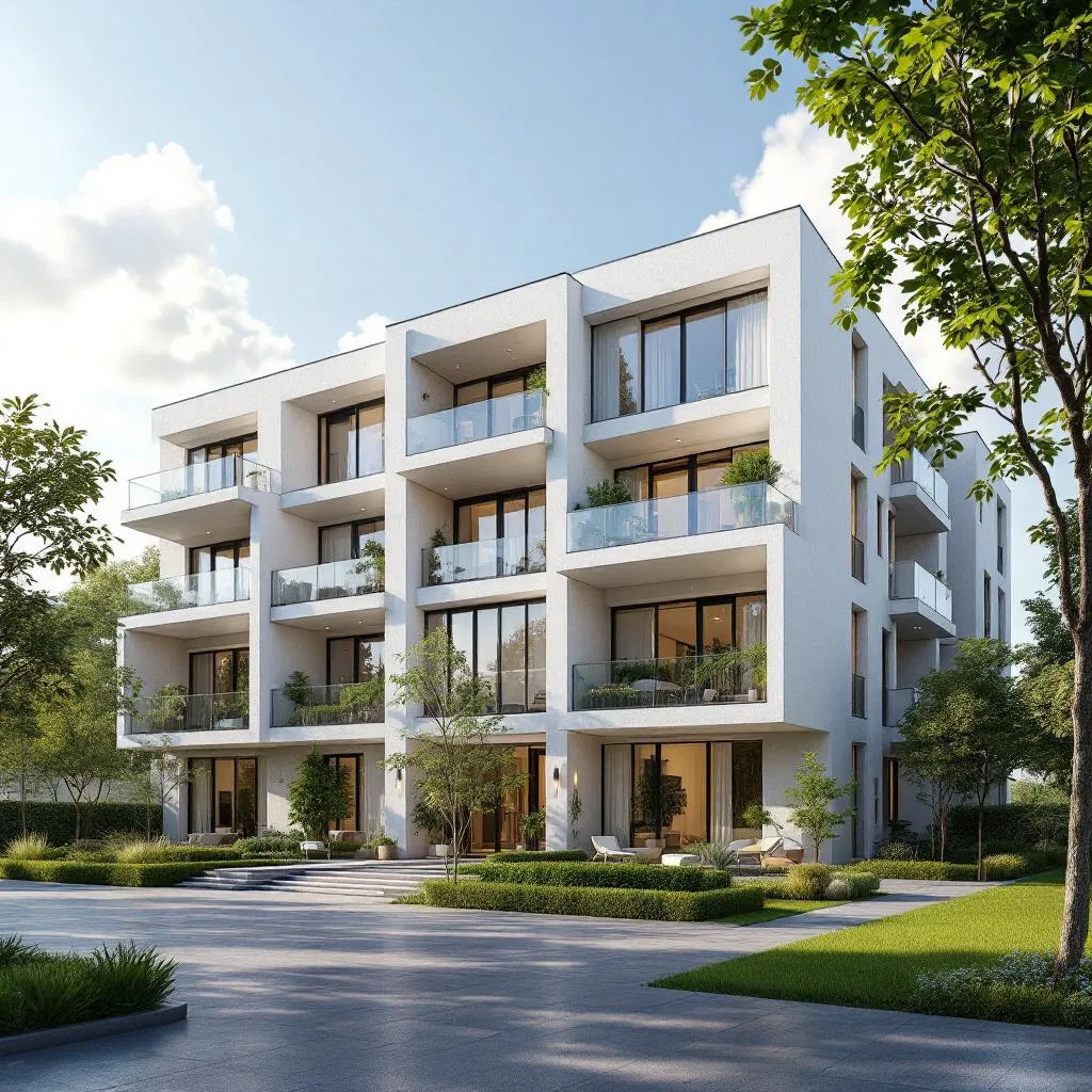 Vue d'un programme immobilier neuf moderne en France