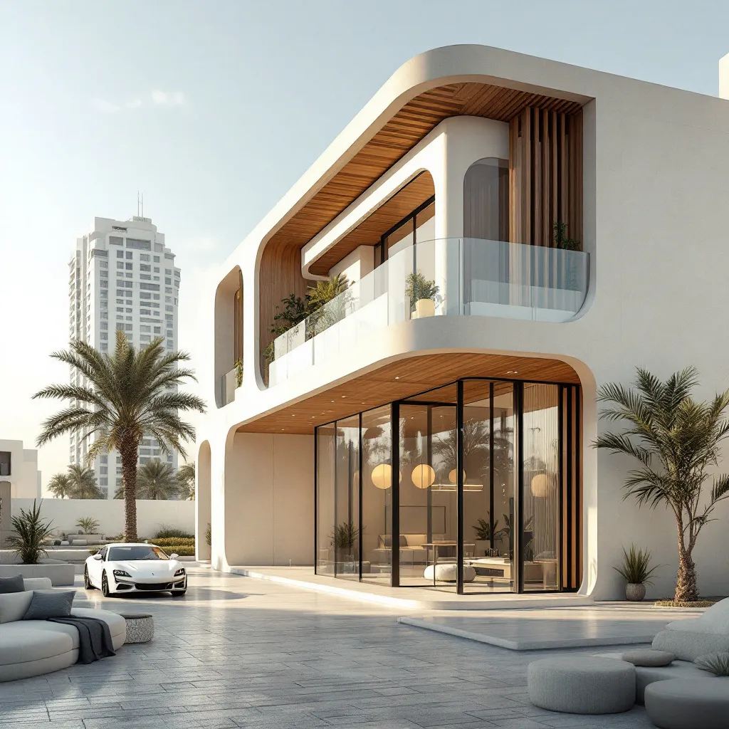 Dubai's skyline showcasing modern and historical architecture