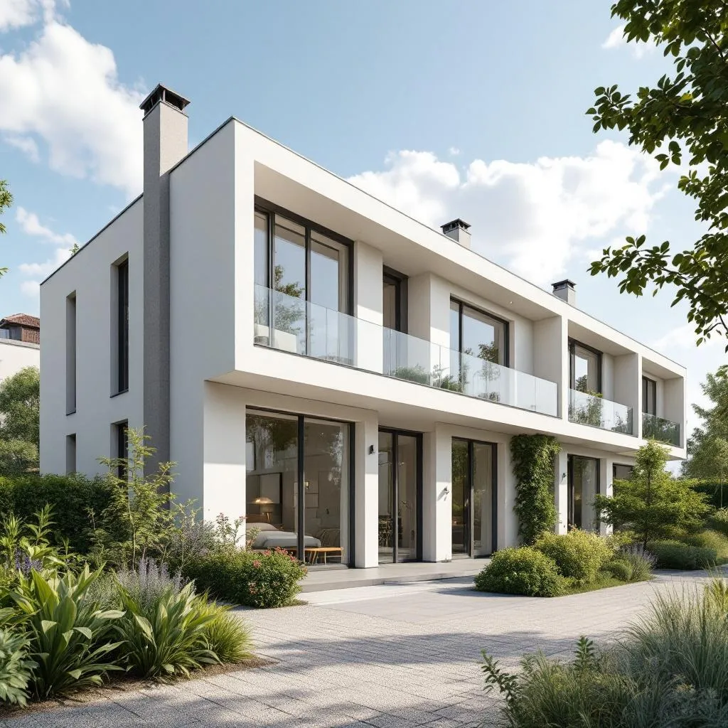 Vue sur un quartier moderne avec des immeubles neufs