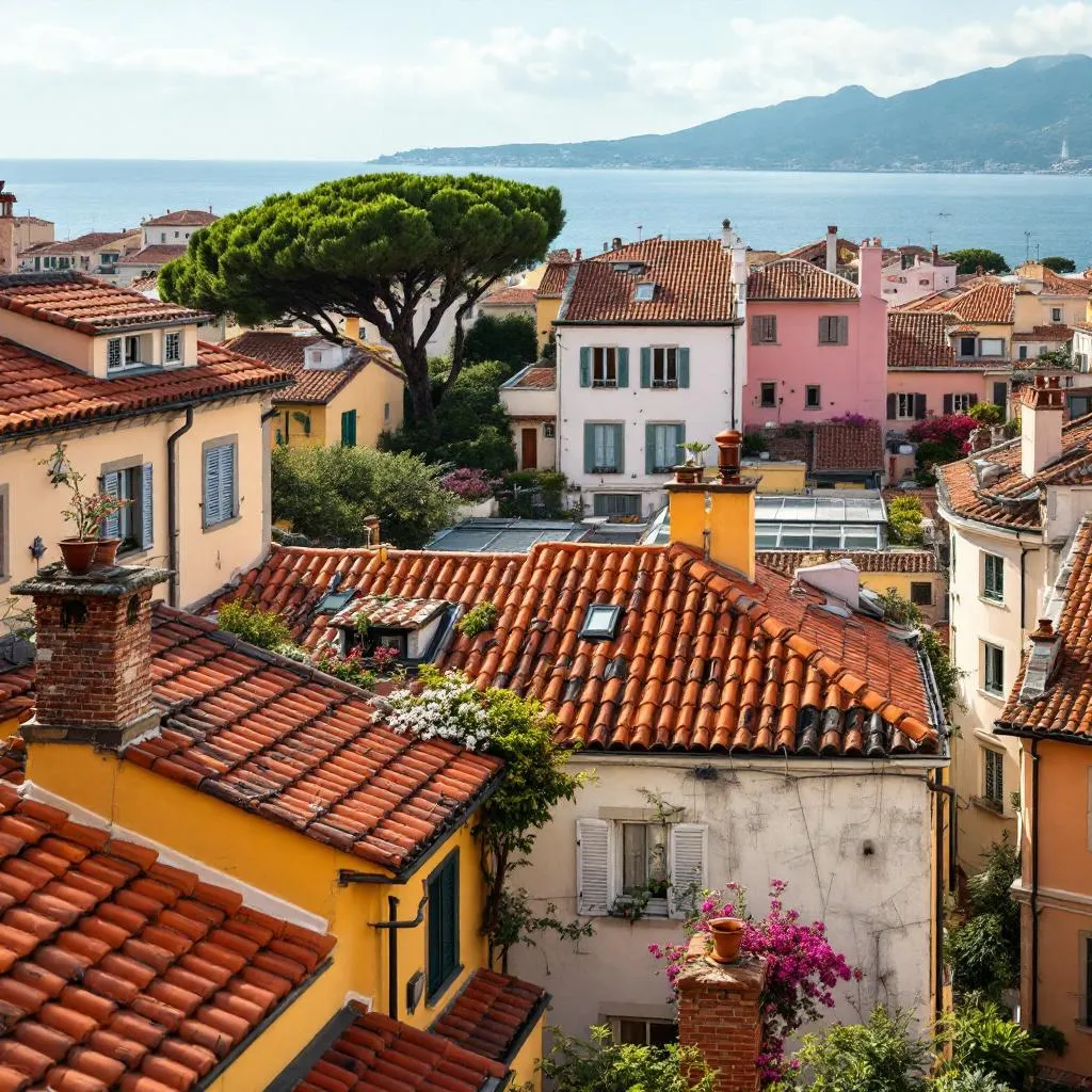 Vue panoramique sur les toits de Nice