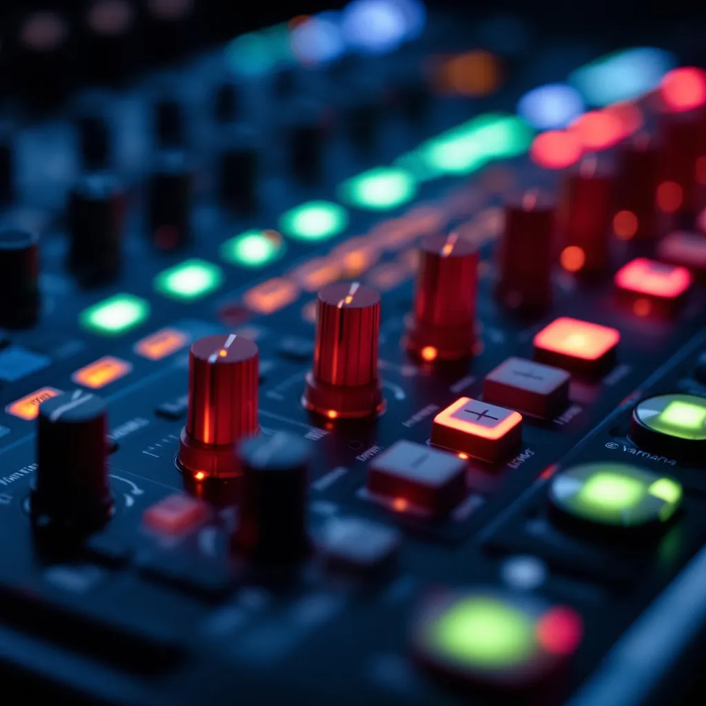 Technicien installant du matériel audiovisuel DM7 Yamaha