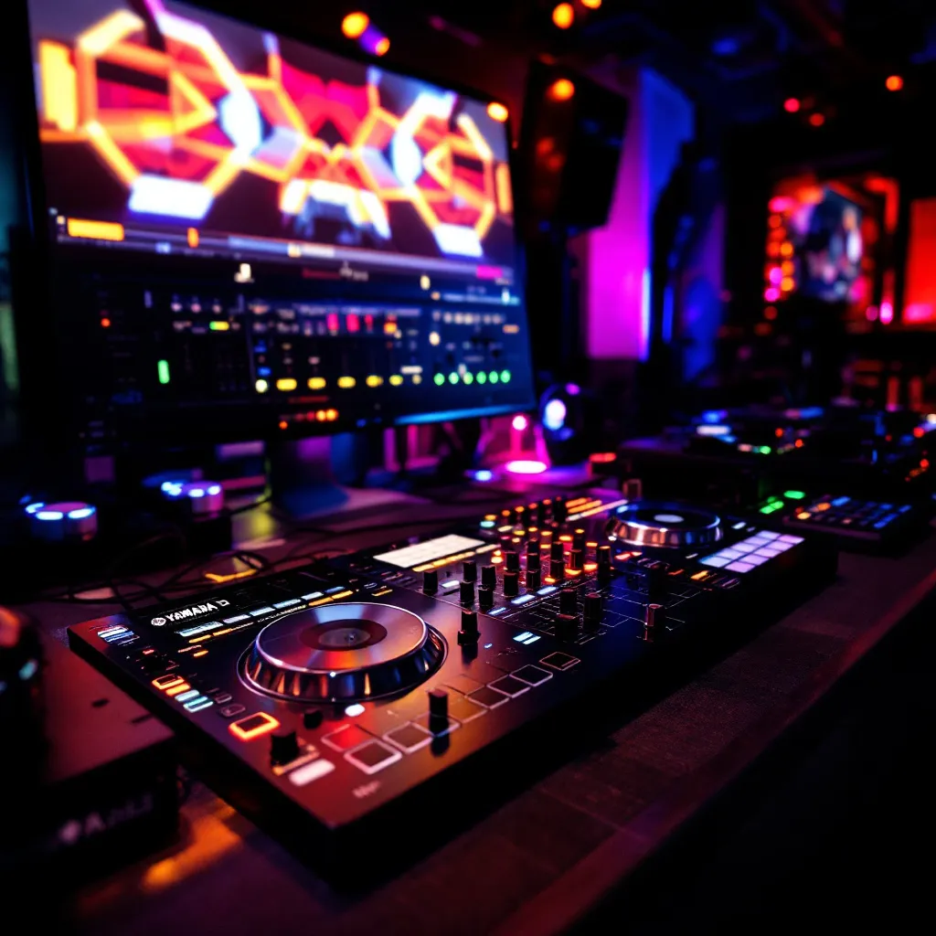 DJ utilisant le DM7 Yamaha pour une performance live