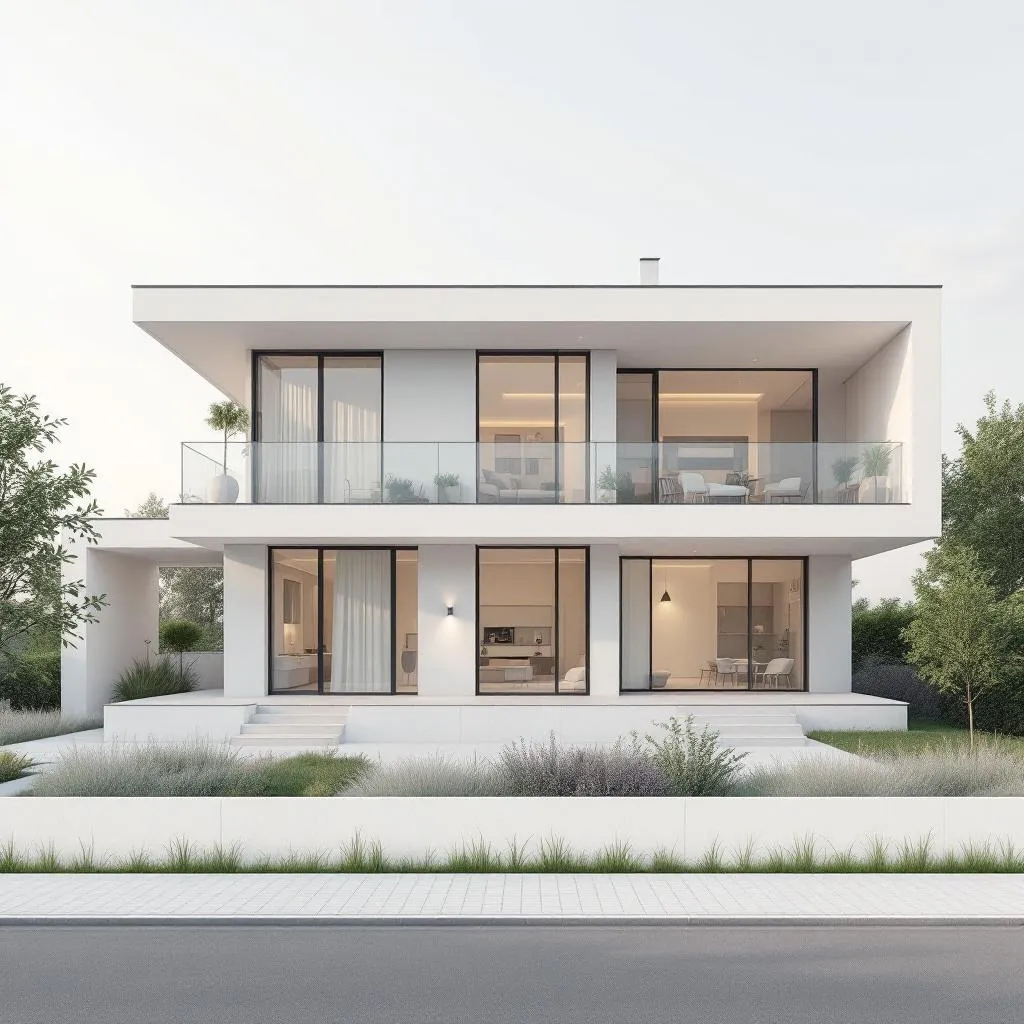 Vue moderne d'un programme immobilier neuf en France