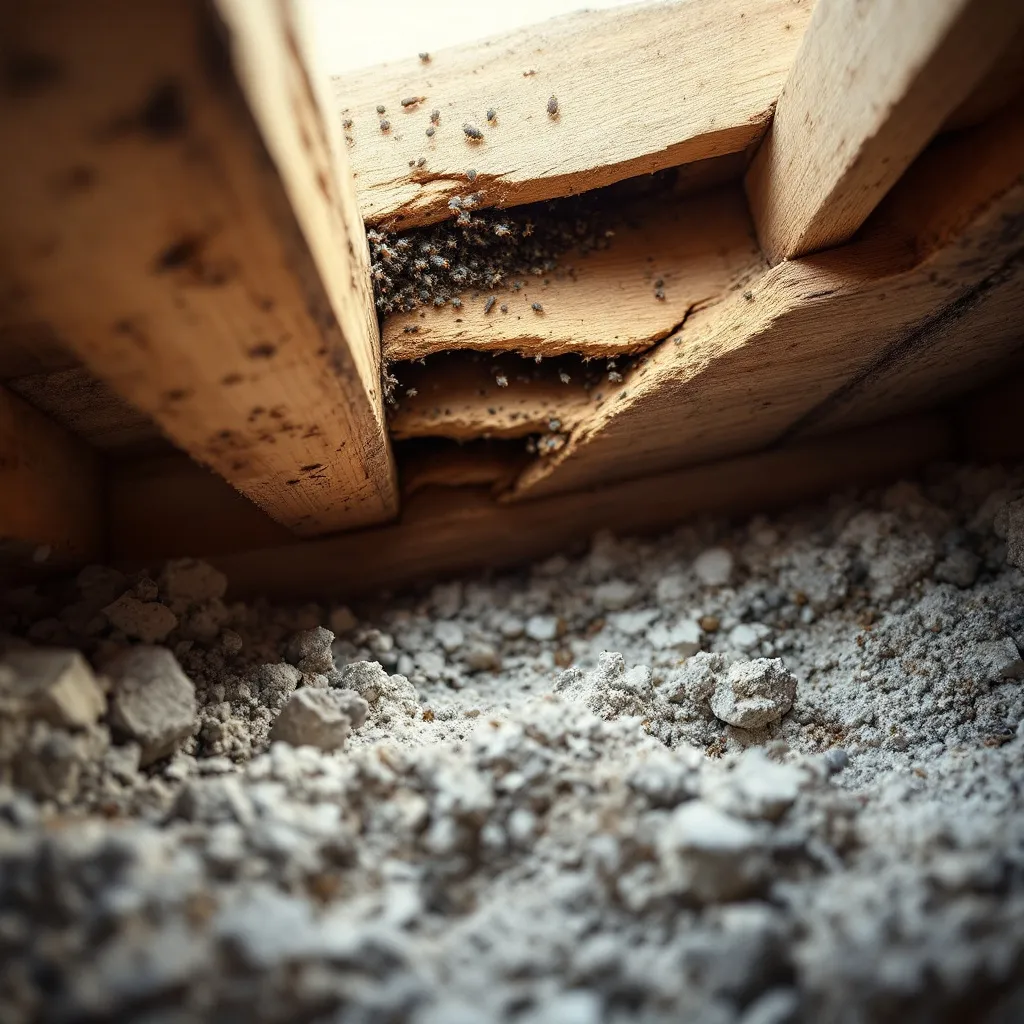 Vue aérienne d'une toiture à Nice, mise en danger par des termites