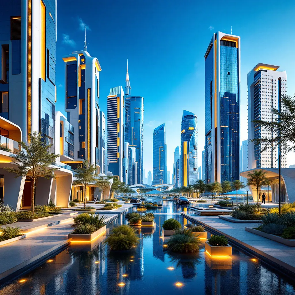 Futuristic architecture of Dubai skyline in 2026