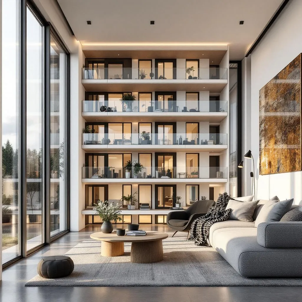 Vue d'un programme immobilier neuf dans une ville française en 2026