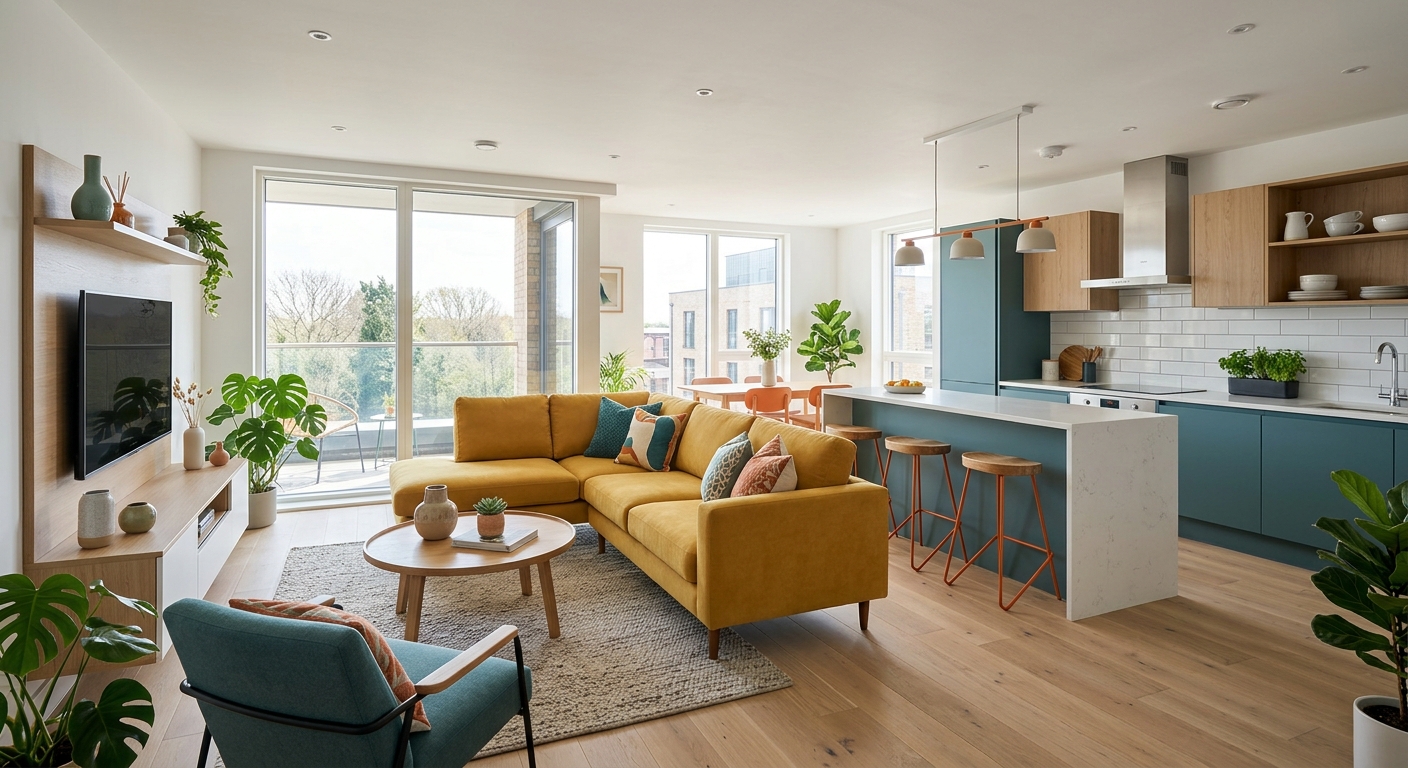 Vue intérieure d'un appartement neuf