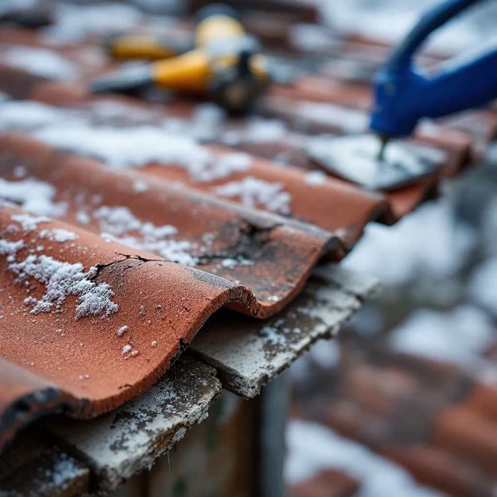 Couvreur inspectant une toiture à Toulon avant l'hiver