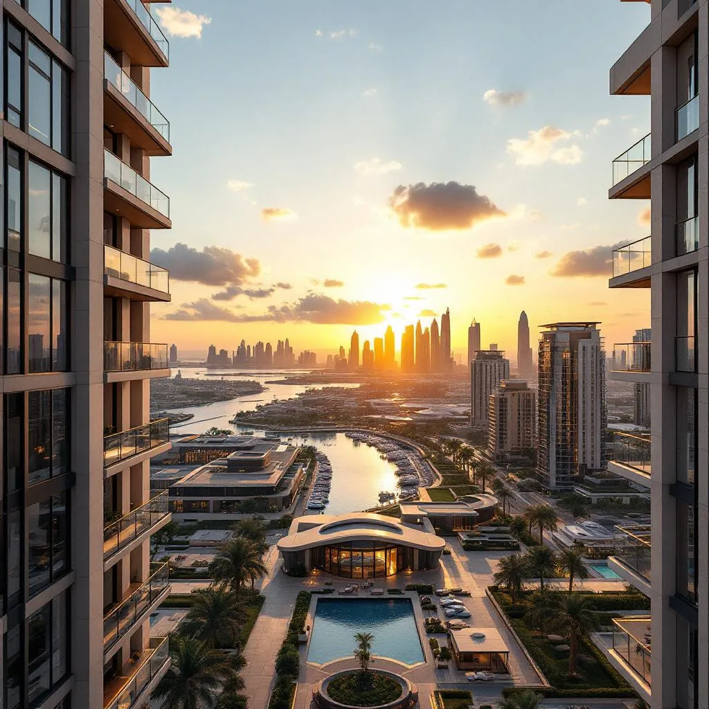 Skyline of Dubai showcasing luxury apartments and villas