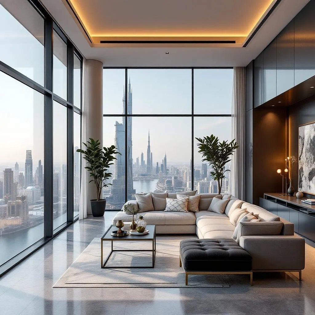 Skyline de Dubaï avec des propriétés immobilières