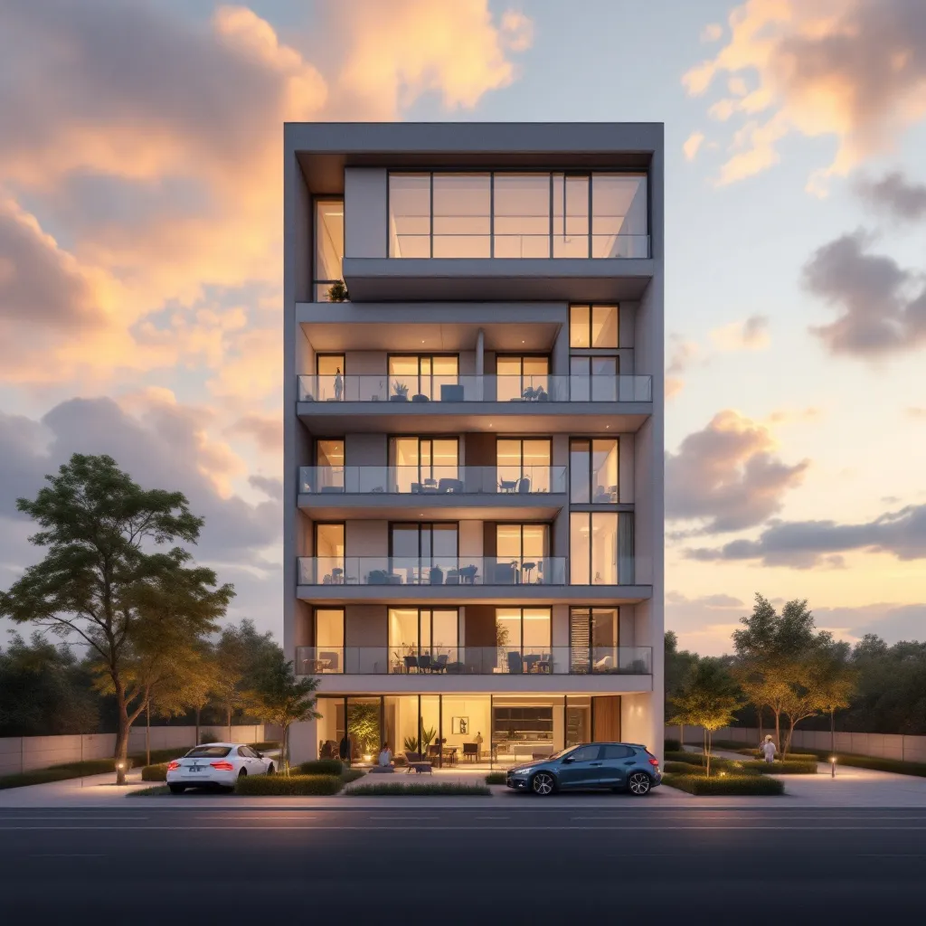 Vue d'un programme immobilier neuf moderne en France