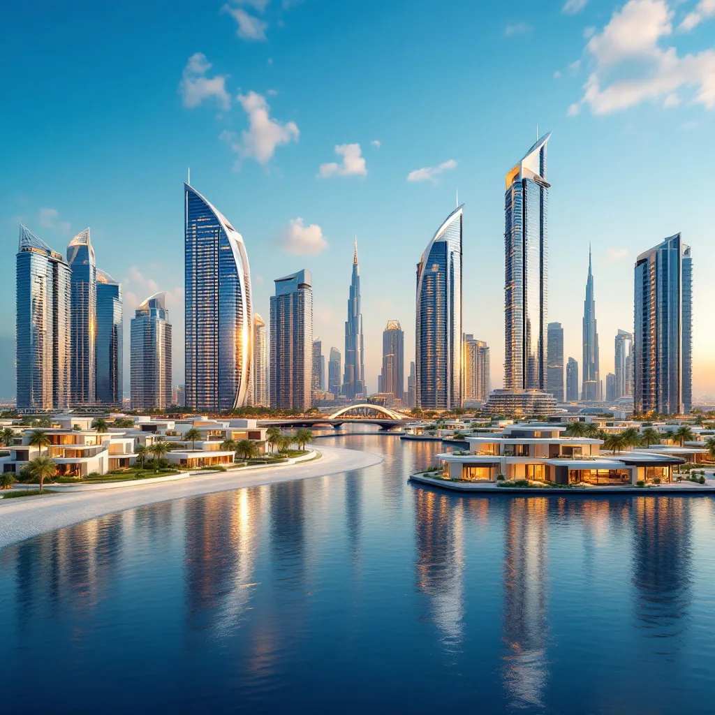 Buy Property in Dubai: Unmatched Tax Benefits Await You 2 Vue panoramique du skyline de Dubaï, illustrant les opportunités immobilières