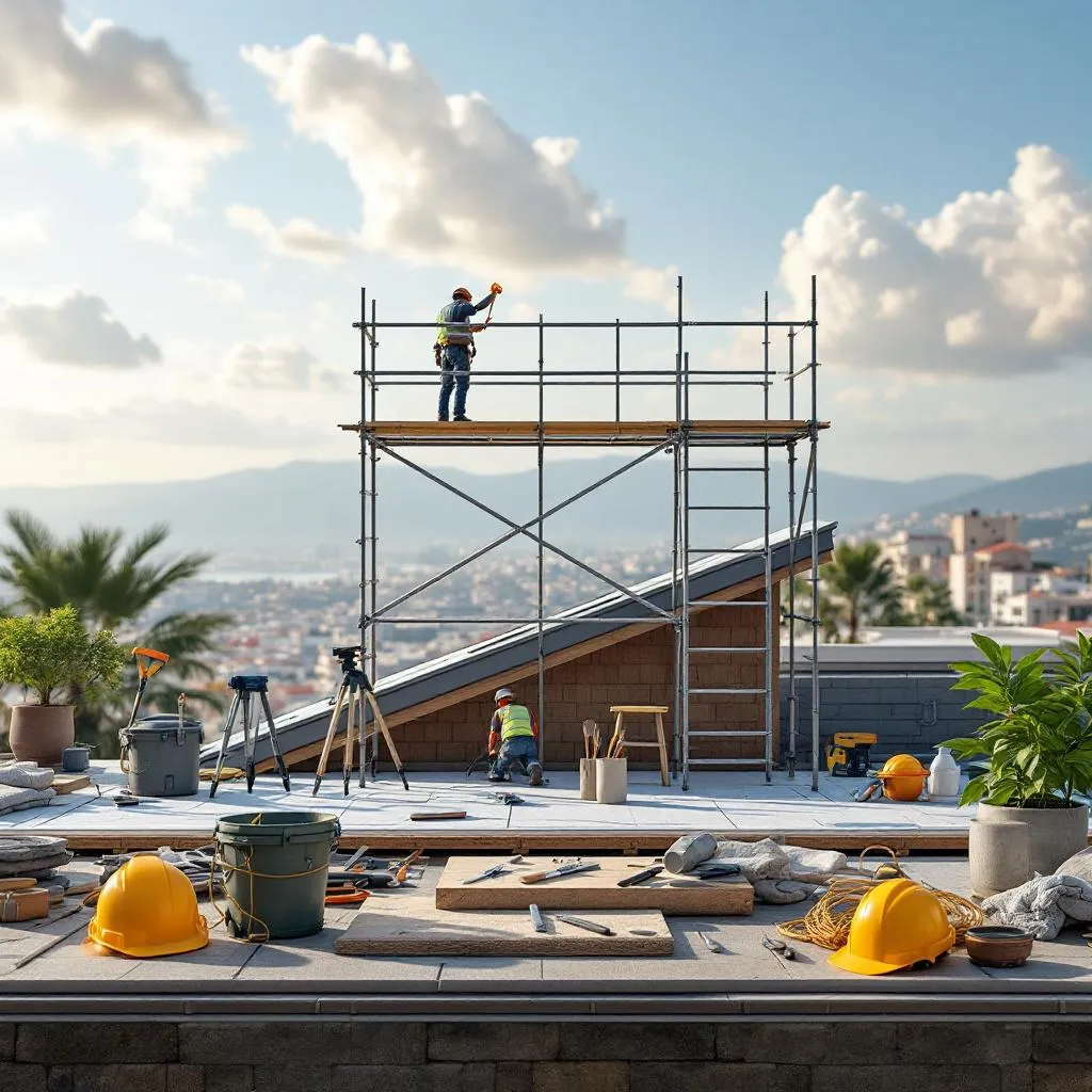 Travaux de toiture à Nice avec vue sur le littoral