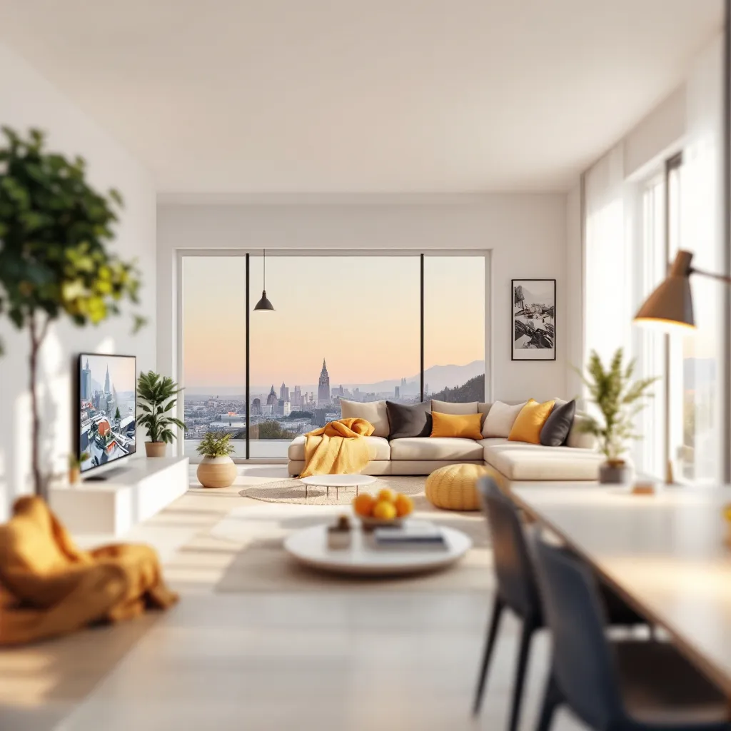 Vue immersive d'un appartement neuf dans le métaverse
