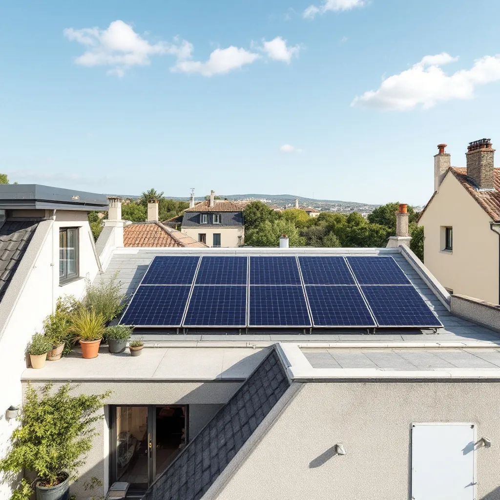 Toiture rénovée avec panneaux solaires à Toulon