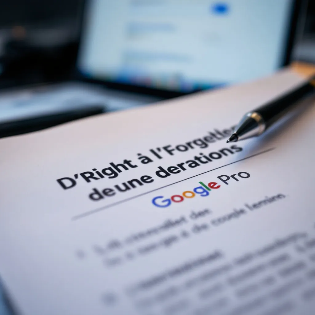 Processus de demande du droit à l'oubli sur Google Pro