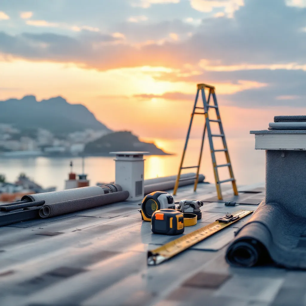 Travaux de toiture à Nice avec une vue sur la mer