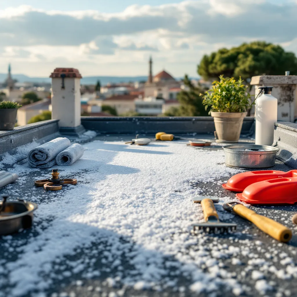 Vue aérienne des toitures de Toulon exposées au sel marin
