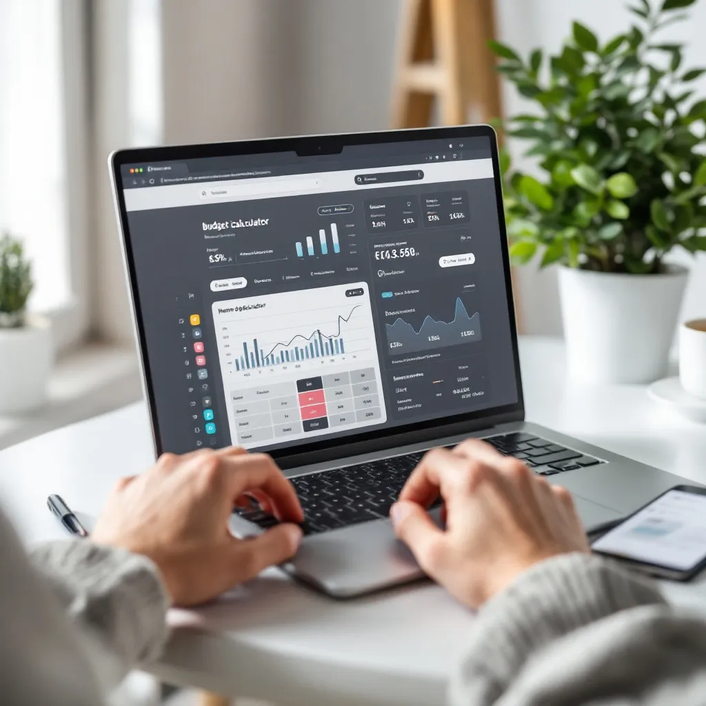 Estimation du budget immobilier avec calculatrice et documents