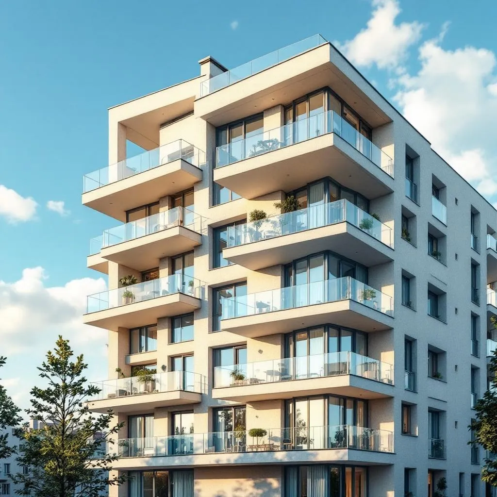 Vue d'un programme immobilier neuf moderne en France