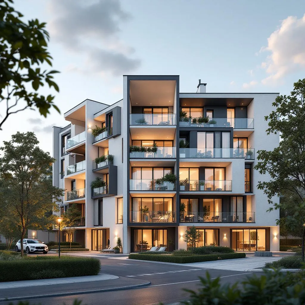 Vue panoramique d'un programme immobilier neuf en France