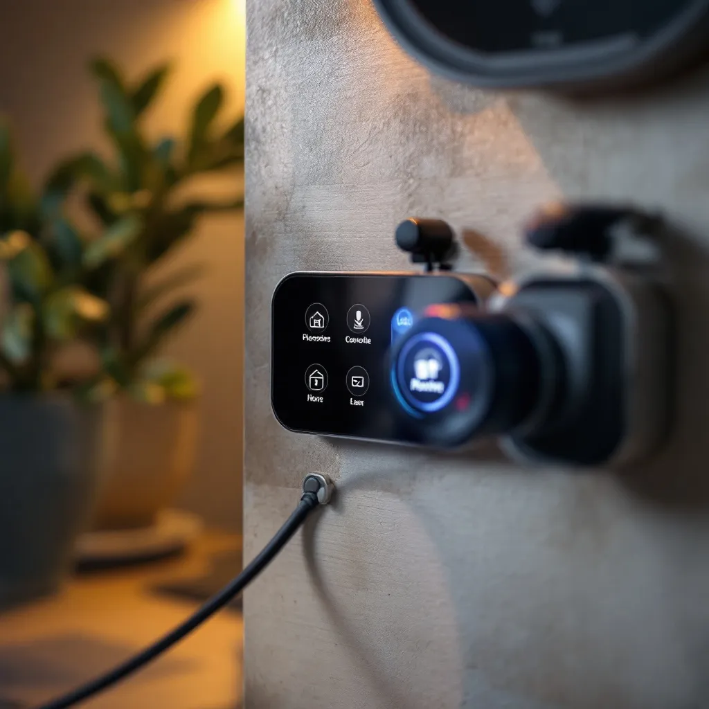 Technologie domotique dans un appartement moderne