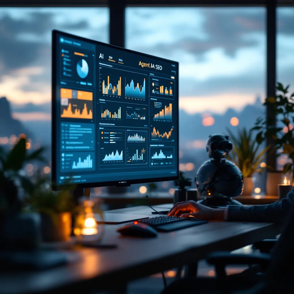 Illustration de l'intégration de l'Agent IA SEO dans un environnement B2B moderne
