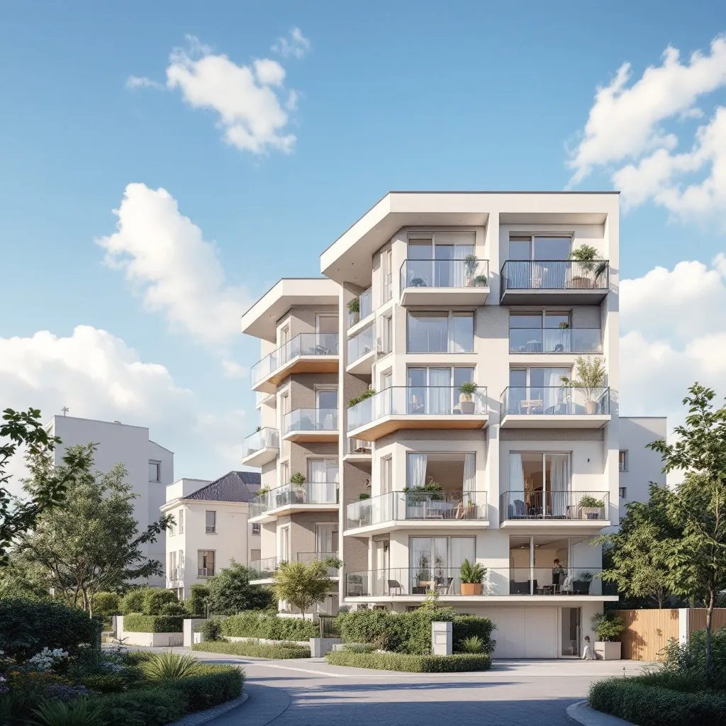 Vue d'ensemble d'un programme immobilier neuf en France