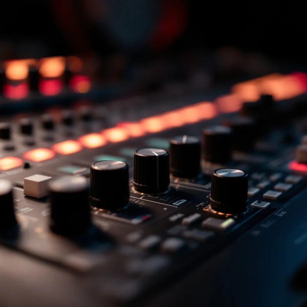 Exemple de table de mixage analogique utilisée pour des événements en extérieur
