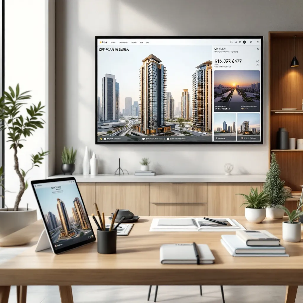 View of Dubai skyline with modern apartments