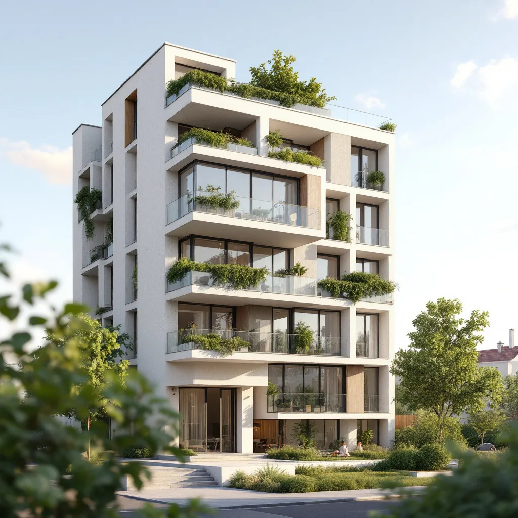 Vue d'un appartement neuf moderne en France