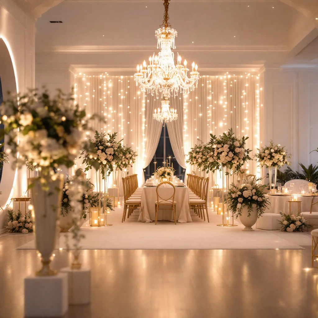 Éclairage de mariage créant une ambiance chaleureuse
