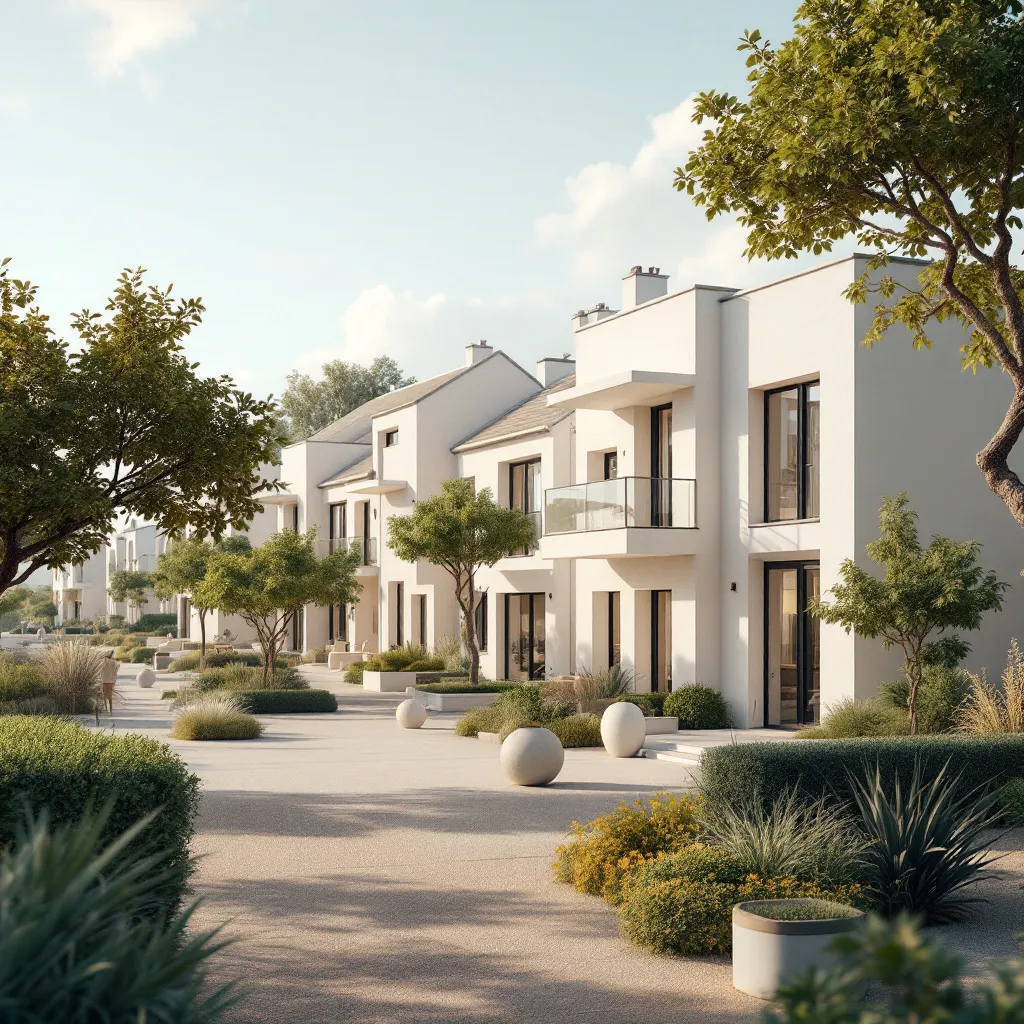 Vue panoramique de nouveaux immeubles en France