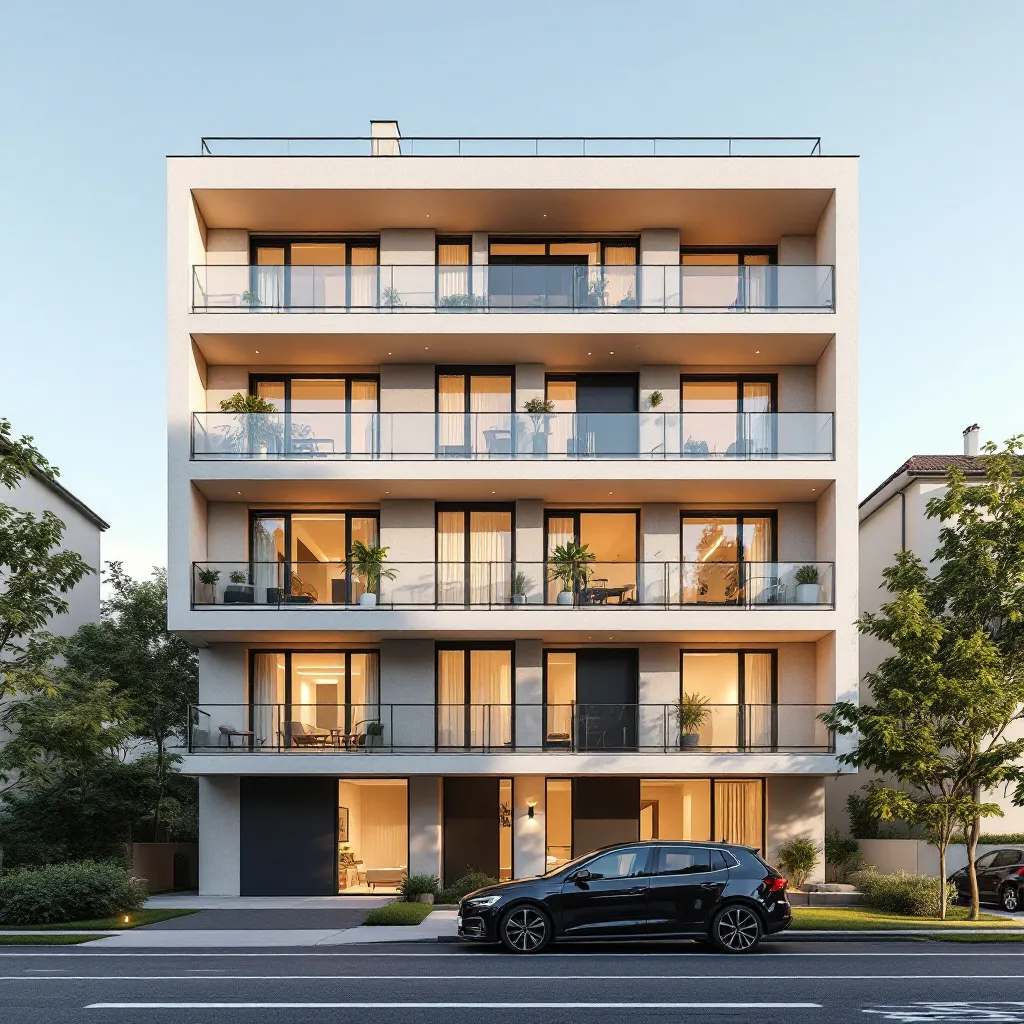 Vue panoramique d'un complexe immobilier neuf en France en 2026