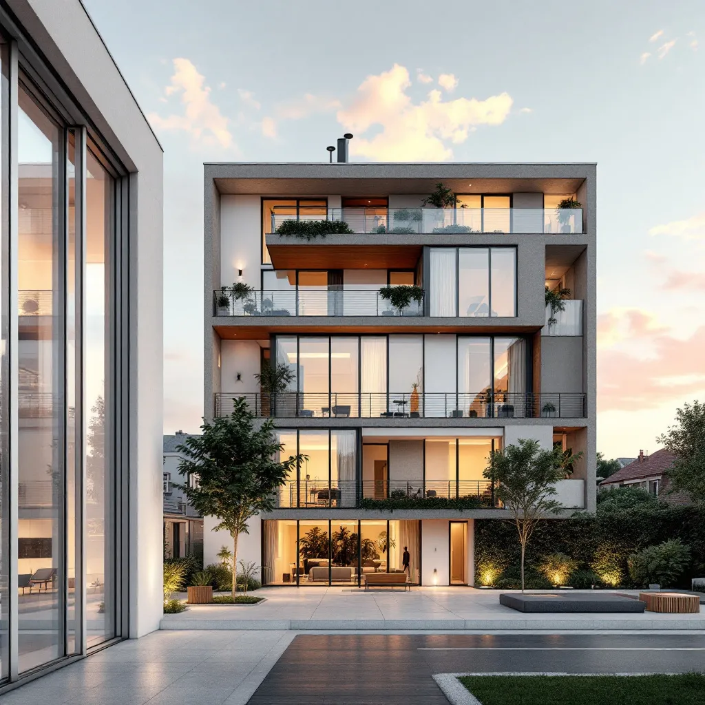 Vue d'un nouvel immeuble résidentiel en France