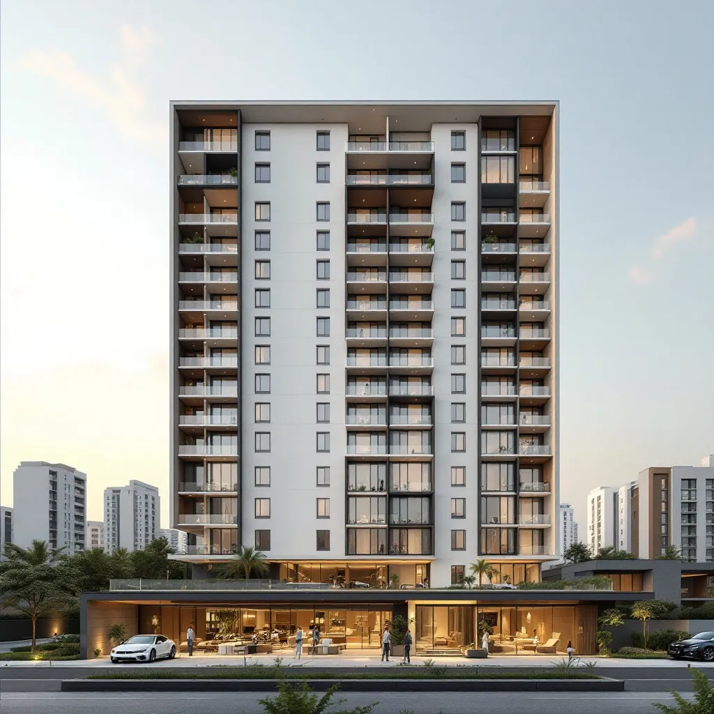 Dubai skyline with modern off-plan apartments