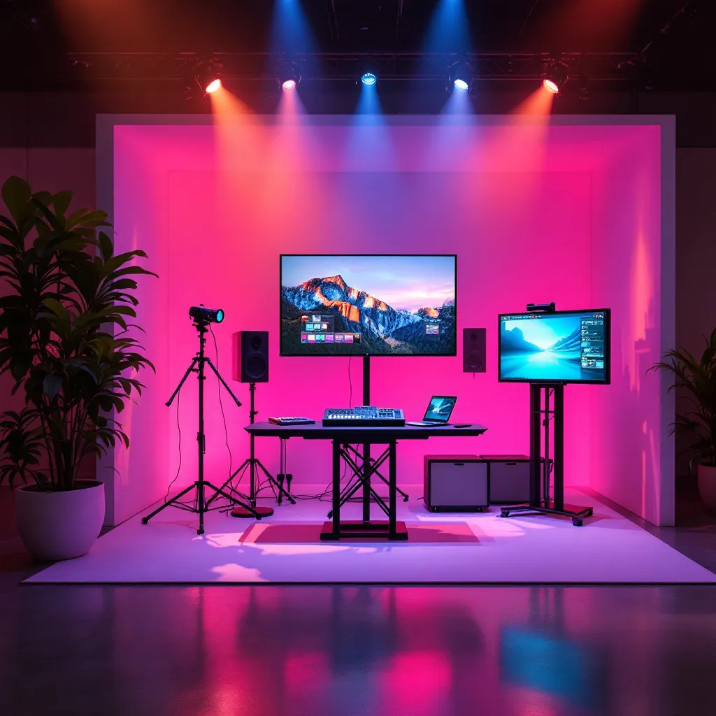 Présentation en direct avec le Roland V160 dans un salon professionnel