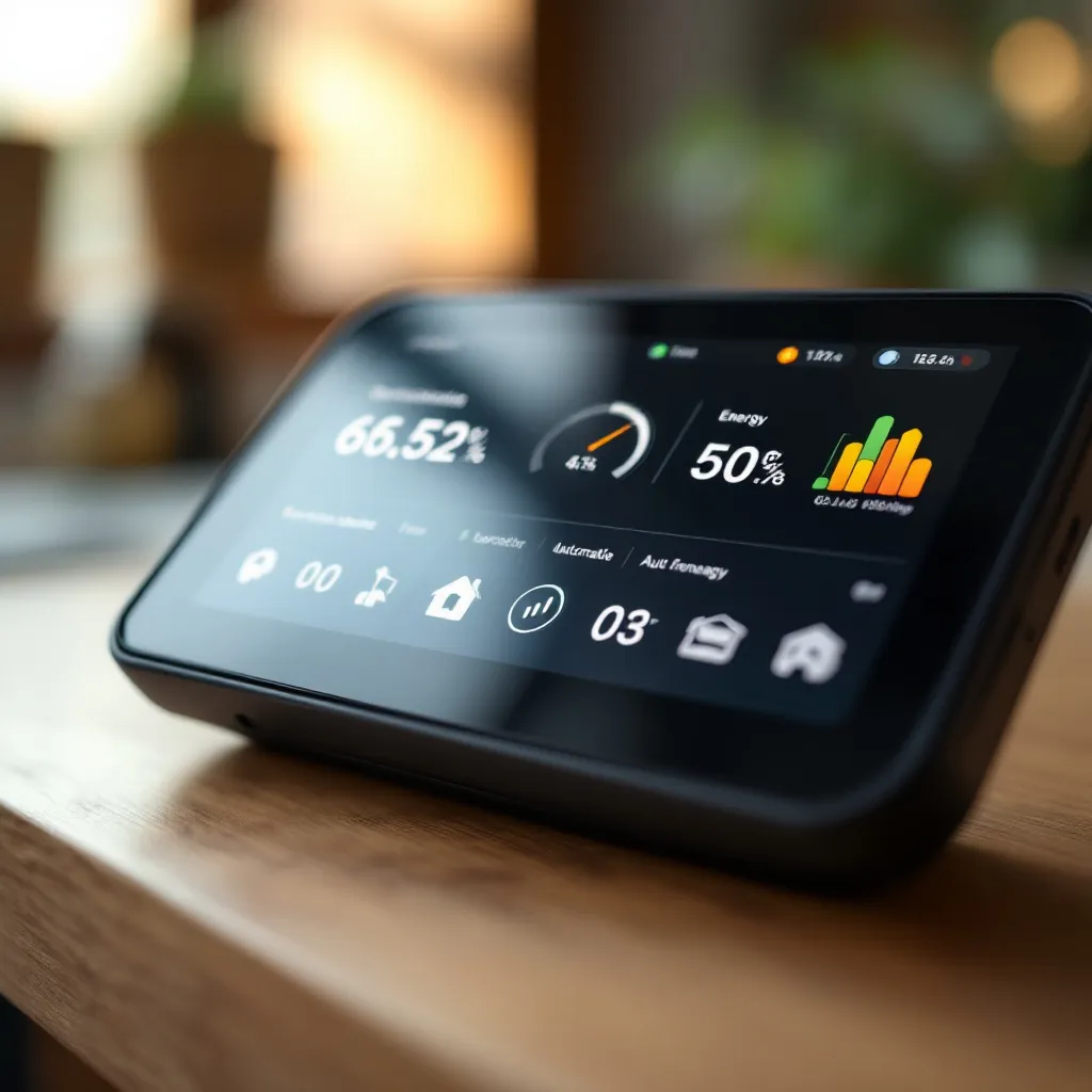 Intérieur d'une maison intelligente en France avec technologie avancée