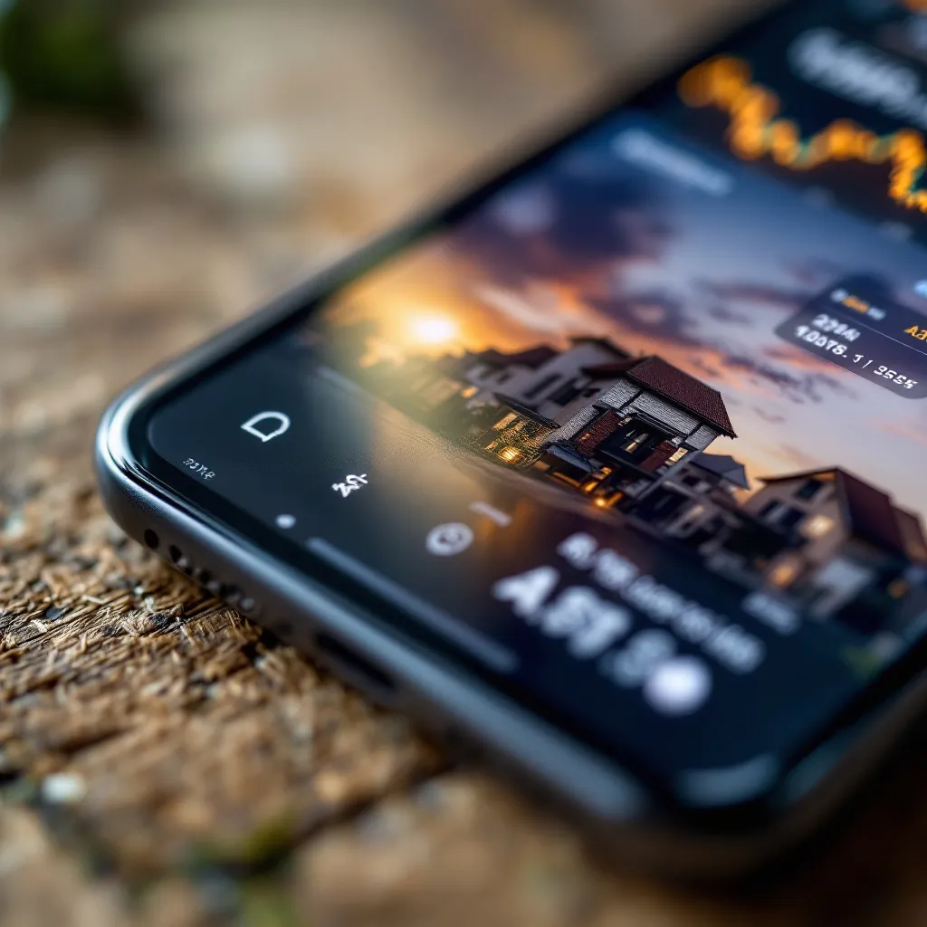 Application mobile utilisant l'IA pour prédire les tendances du marché immobilier.
