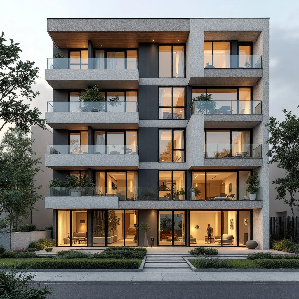 Vue d'un immeuble moderne pour achat immobilier neuf