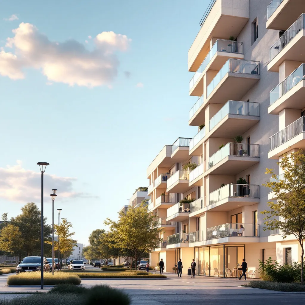 Vue moderne d'un immeuble neuf en France